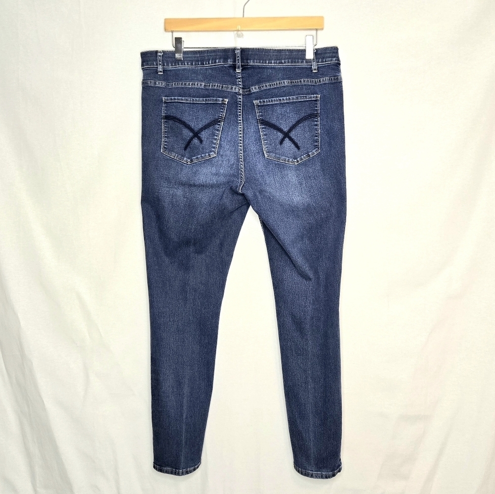 CJ Banks Stretch Skinny Denim Jeans. Blue 14W - Picture 2 of 11